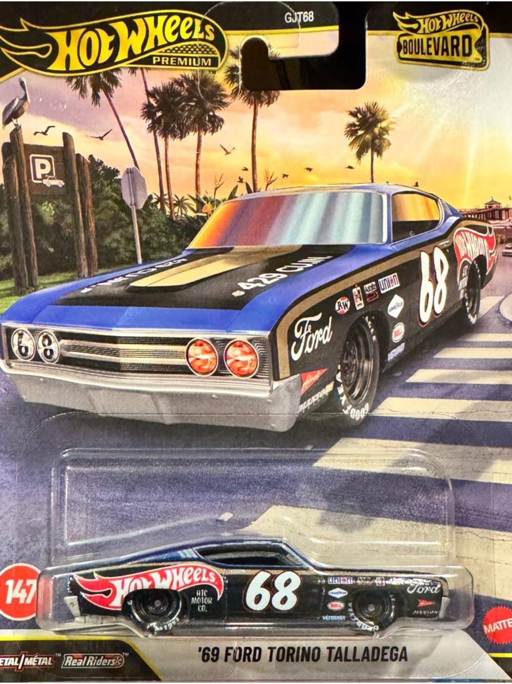 Hot Wheels '69 Ford Torino Talladega Die-Cast Car - Blue & Black